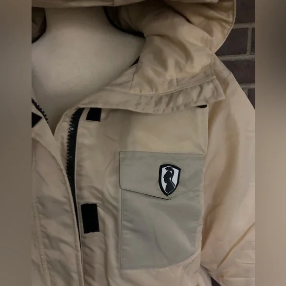 NWT VHNY Down Parka Oversized Winter Coat Beige Hooded Down Parka Jacket Sz M - Picture 12 of 12